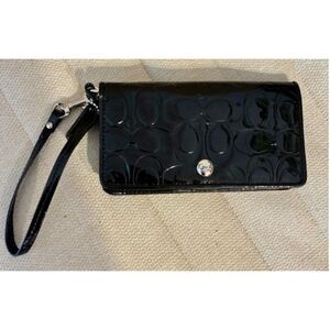 Coach Patent Leather Monogram Signature Wristlet
